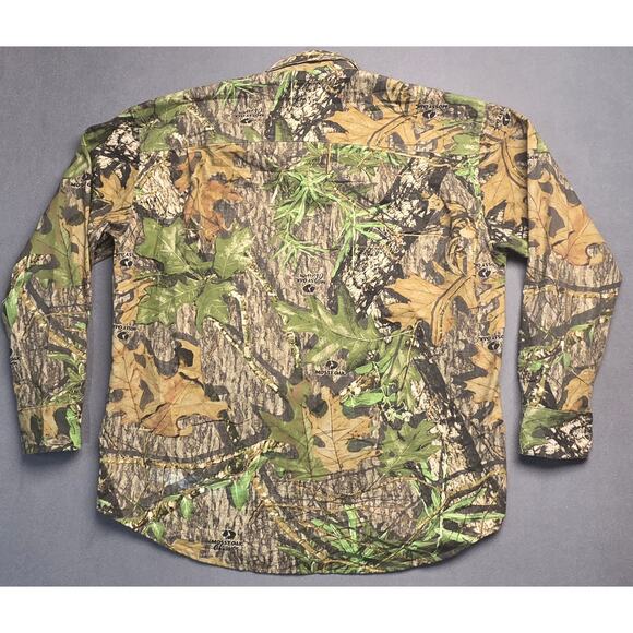 Cabelas Mossy‎ Oak Obsession Camo Mens Large Shirt Overshirt  Pockets Hunting - Picture 5 of 9